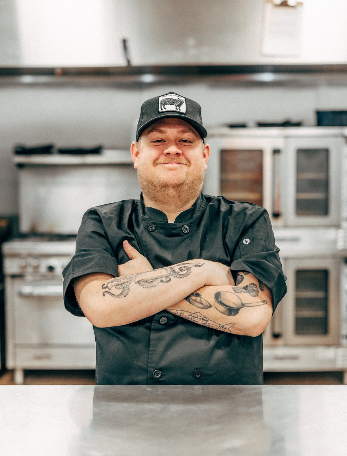 Chef Josh Bakken of The Local Caterer, caterer in Chandler, Arizona, in his kitchen